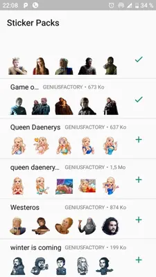 Stickers Game Of Thrones For WhatsApp android App screenshot 0