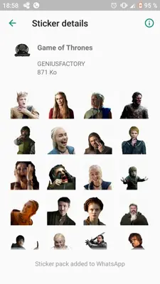 Stickers Game Of Thrones For WhatsApp android App screenshot 3