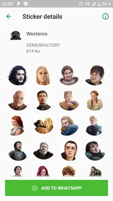 Stickers Game Of Thrones For WhatsApp android App screenshot 4